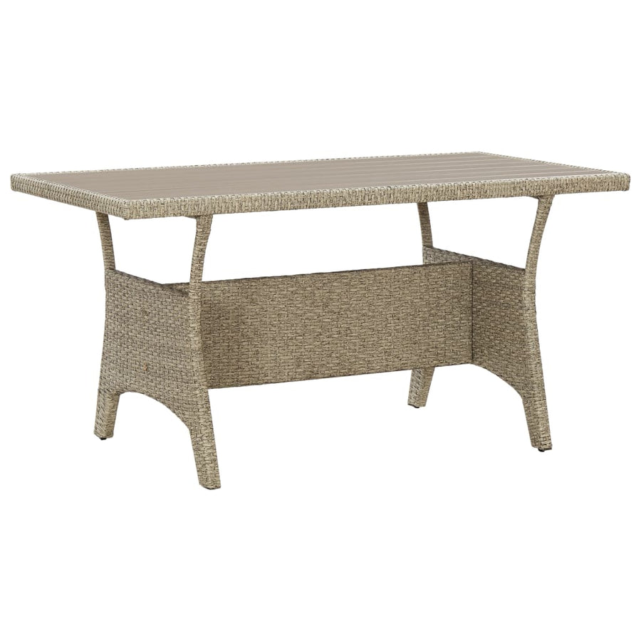 Tuintafel Poly Rattan Grijs