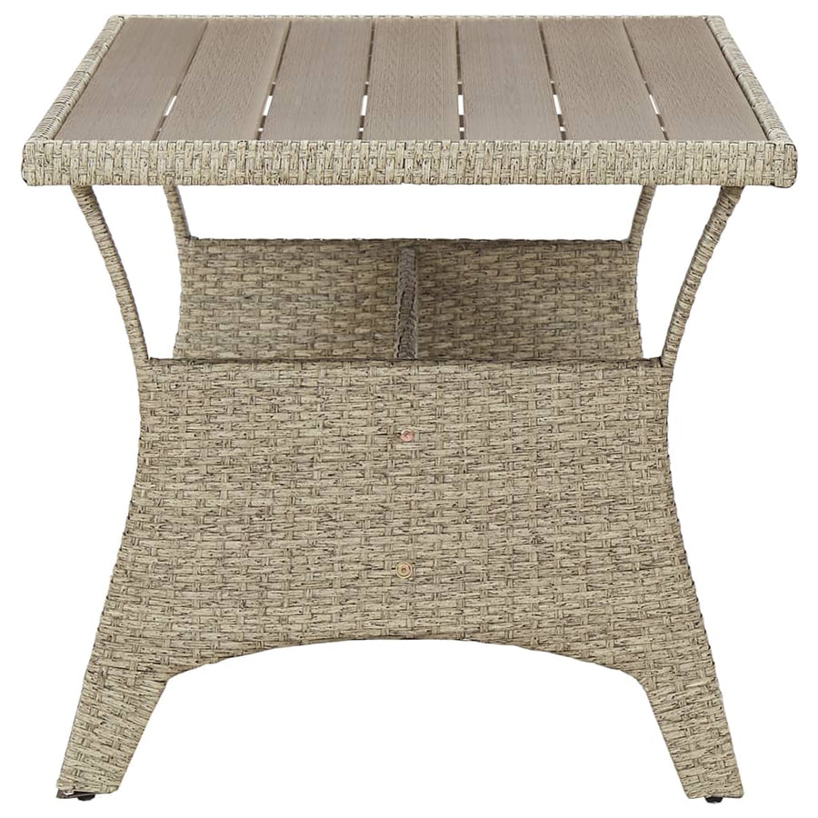 Tuintafel Poly Rattan Grijs