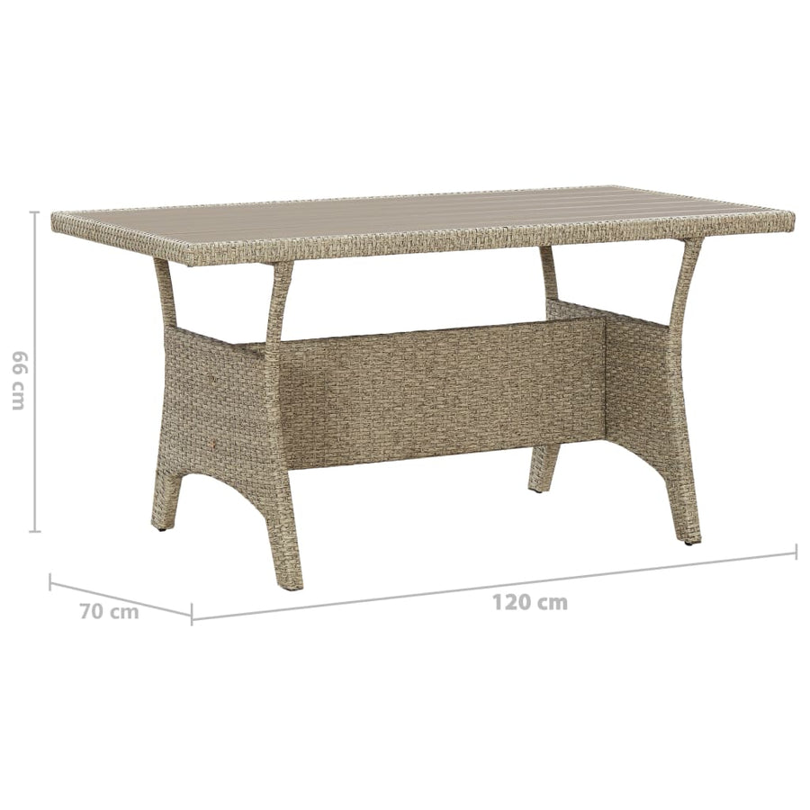 Tuintafel Poly Rattan Grijs