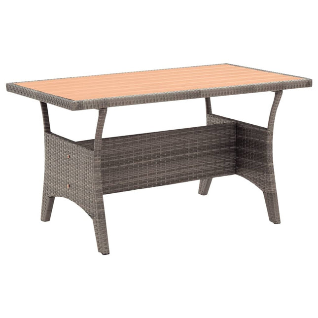 Tuintafel 120X70X66 Cm Poly Rattan Grijs