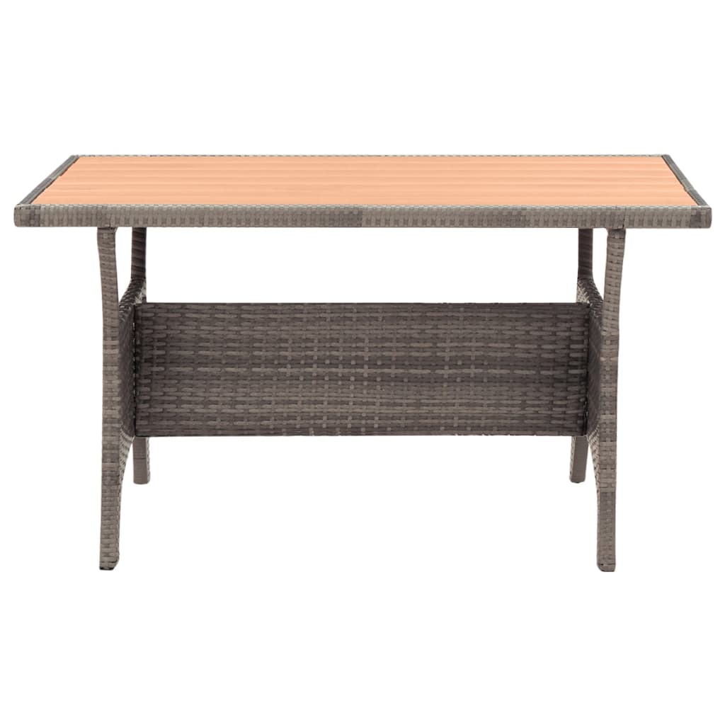 Tuintafel 120X70X66 Cm Poly Rattan Grijs
