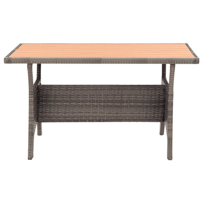 Tuintafel 120X70X66 Cm Poly Rattan Grijs