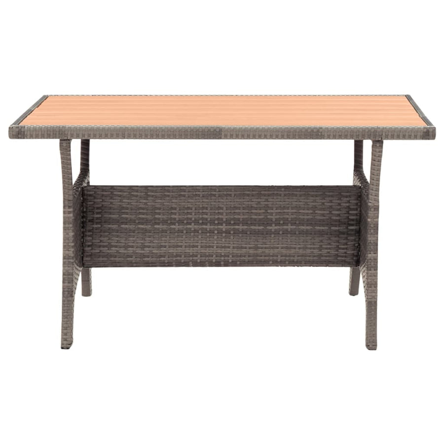 Tuintafel 120X70X66 Cm Poly Rattan Grijs