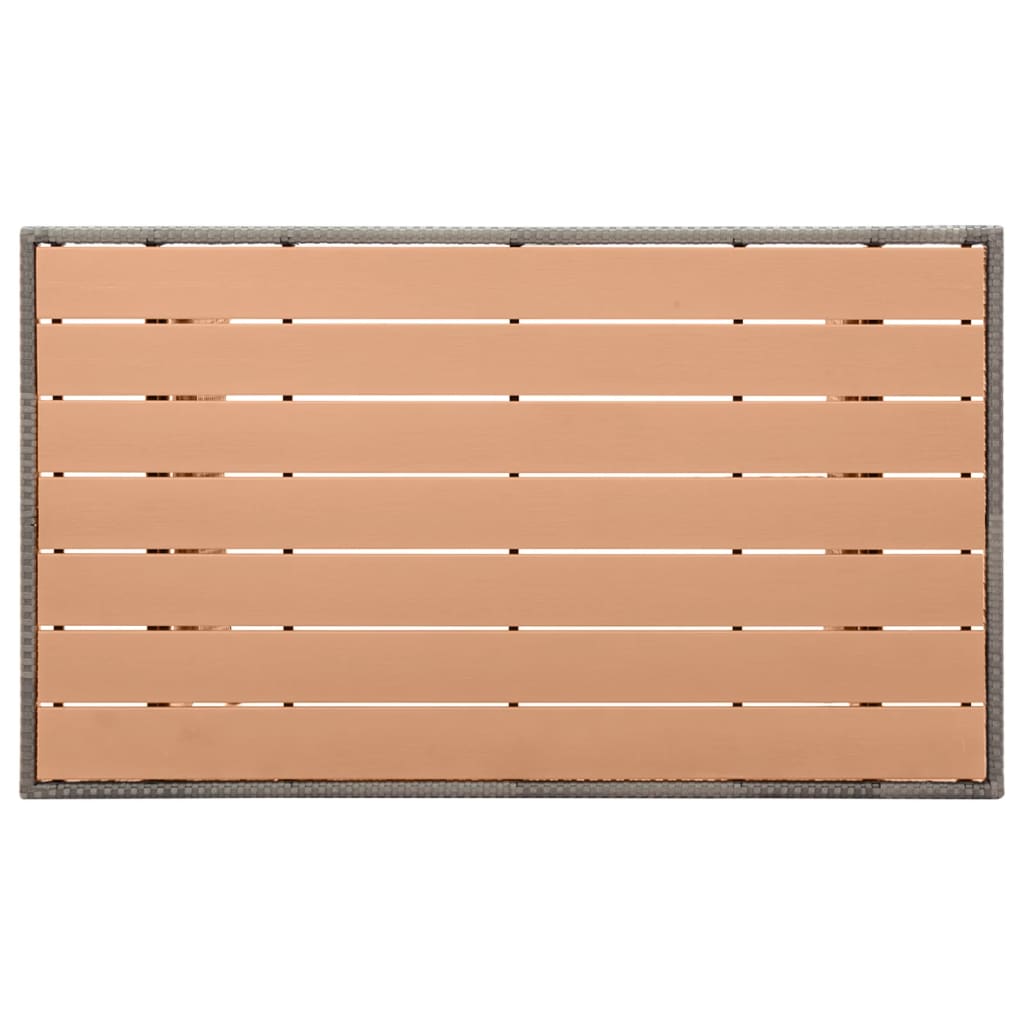 Tuintafel 120X70X66 Cm Poly Rattan Grijs