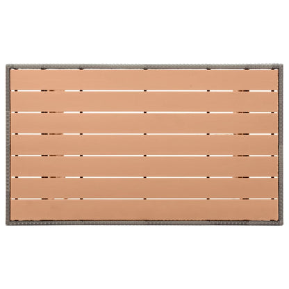 Tuintafel 120X70X66 Cm Poly Rattan Grijs