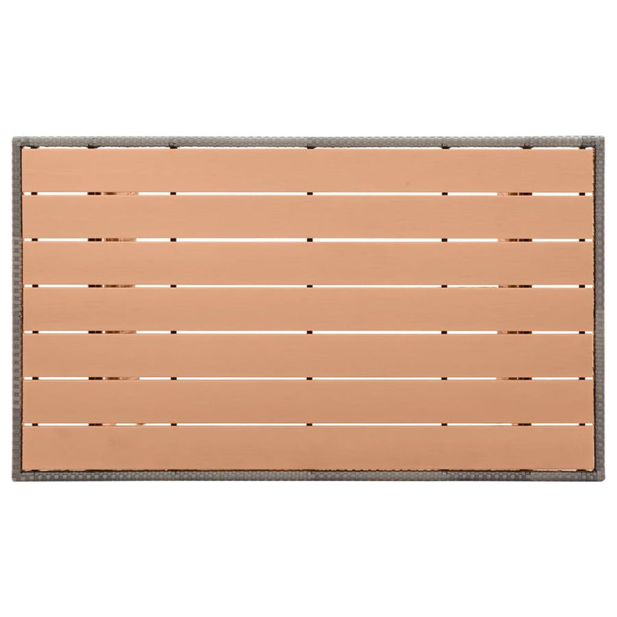 Tuintafel 120X70X66 Cm Poly Rattan Grijs