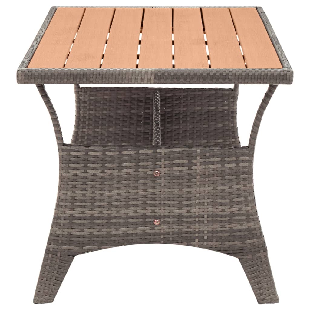 Tuintafel 120X70X66 Cm Poly Rattan Grijs