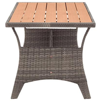 Tuintafel 120X70X66 Cm Poly Rattan Grijs