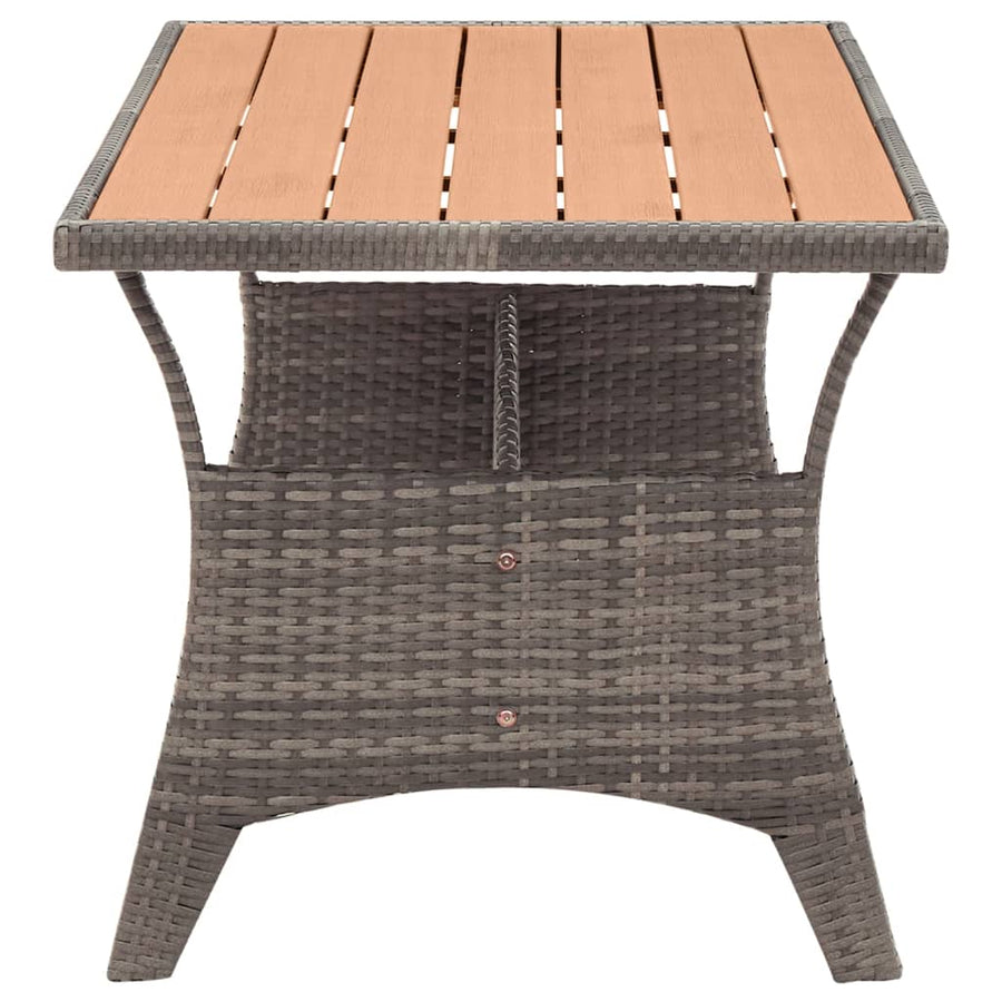 Tuintafel 120X70X66 Cm Poly Rattan Grijs