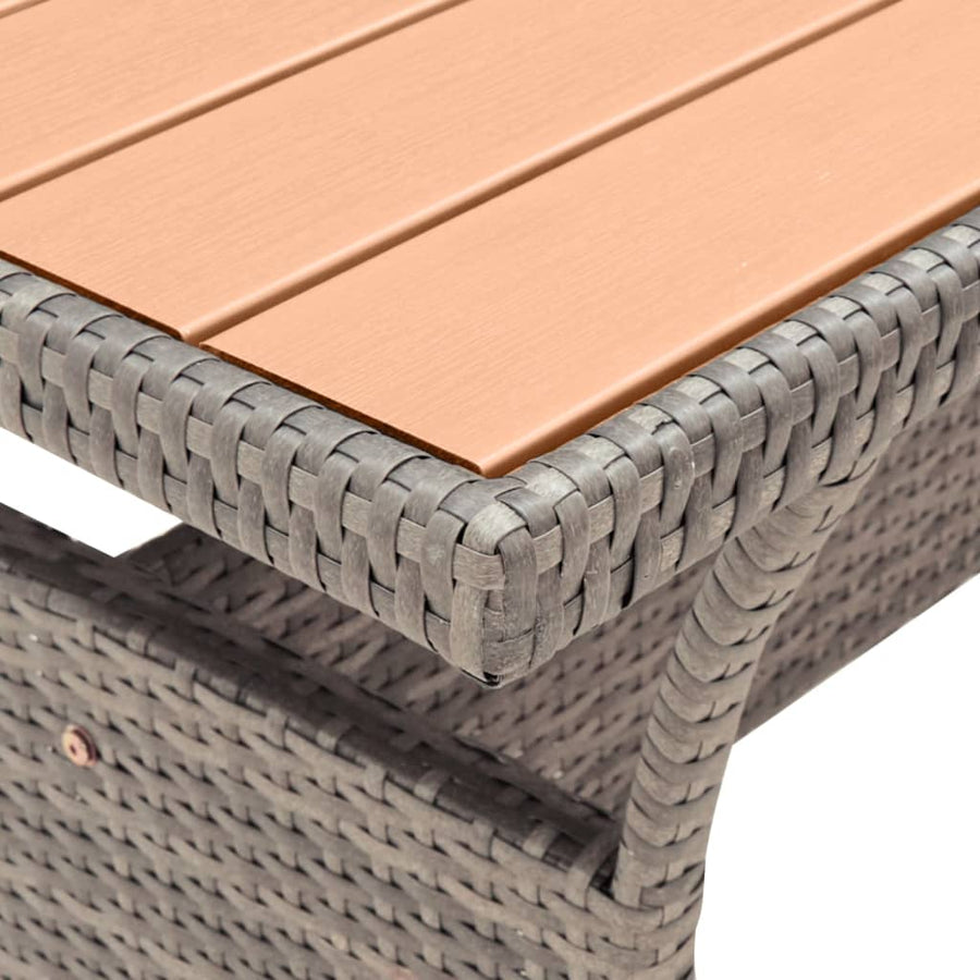 Tuintafel 120X70X66 Cm Poly Rattan Grijs