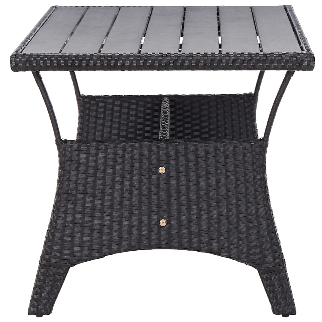 Tuintafel 120X70X66 Cm Poly Rattan Zwart