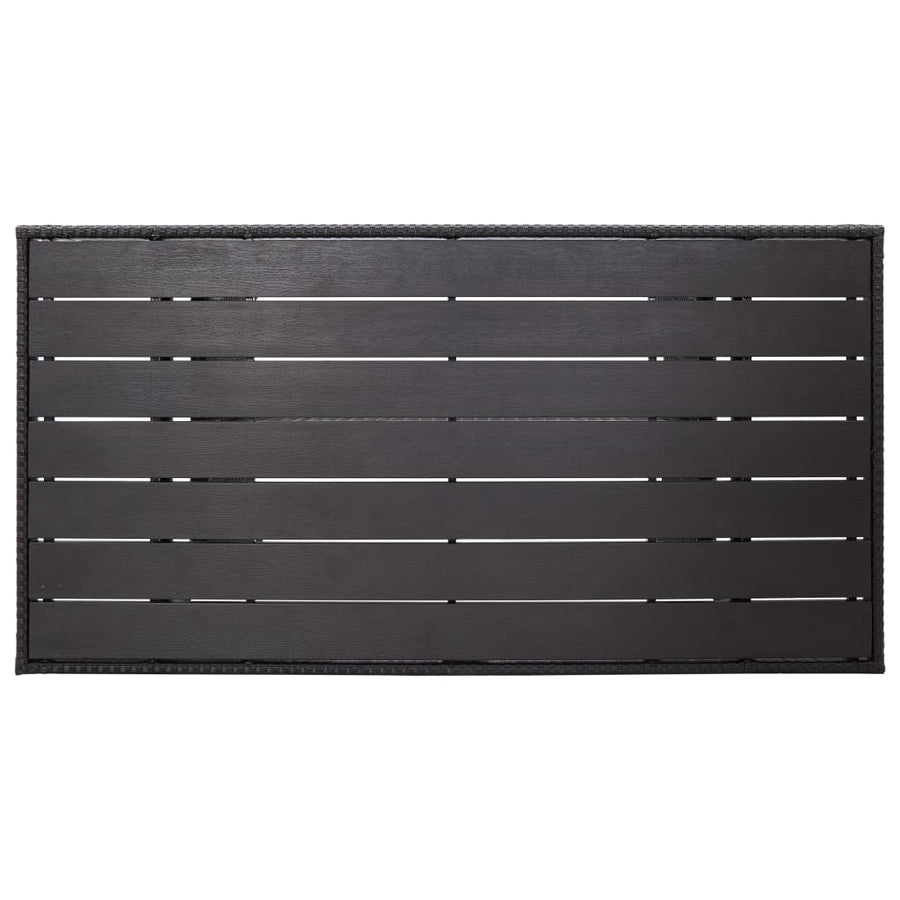 Tuintafel 120X70X66 Cm Poly Rattan Zwart