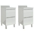 Keukenkast 50x60x96 cm roestvrij staal 2 lades