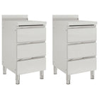 Keukenkast 50x60x96 cm roestvrij staal 3 lades 2 stuks