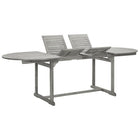 Tuintafel 160-240x100x75 cm massief acaciahout grijs