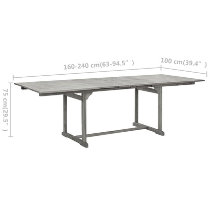 Tuintafel (60-240)X00X75 Cm Massief Acaciahout 240 x 100 x 75 cm Rechthoekig