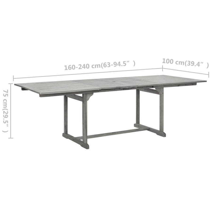 Tuintafel (60-240)X00X75 Cm Massief Acaciahout 240 x 100 x 75 cm Rechthoekig