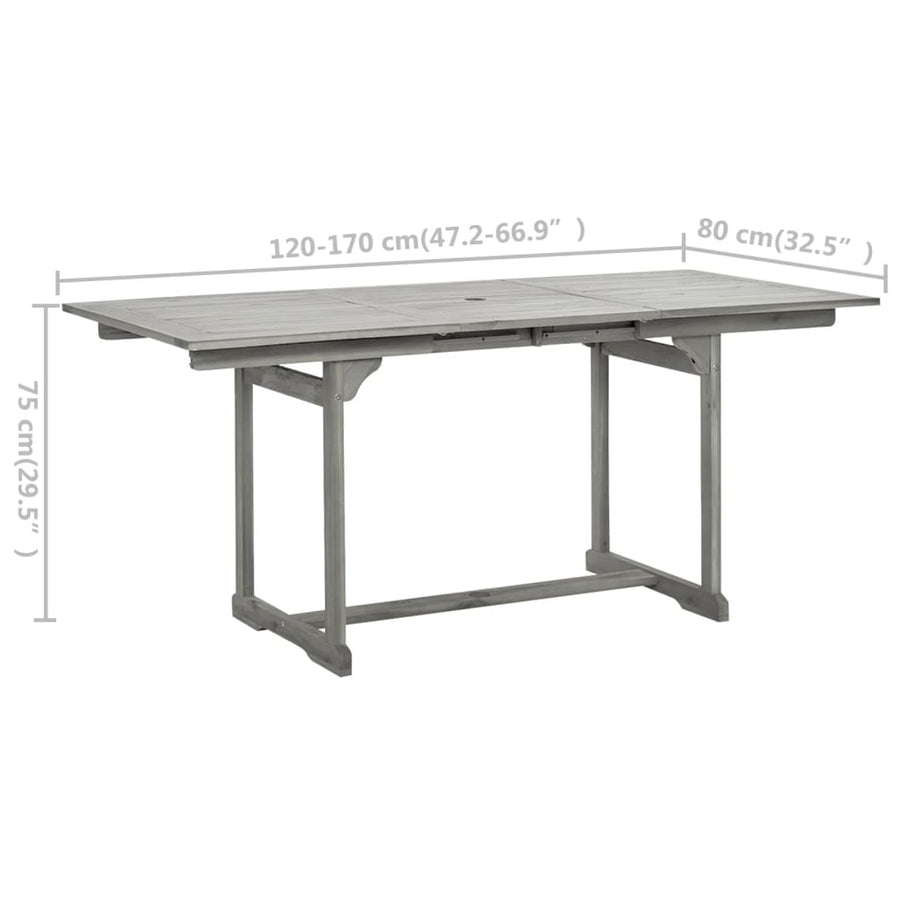 Tuintafel (20-70)X80X75 Cm Massief Acaciahout 170 x 80 x 75 cm Rechthoekig