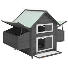 Kippenhok 152X96X110 Cm Massief Vurenhout Grijs en wit
