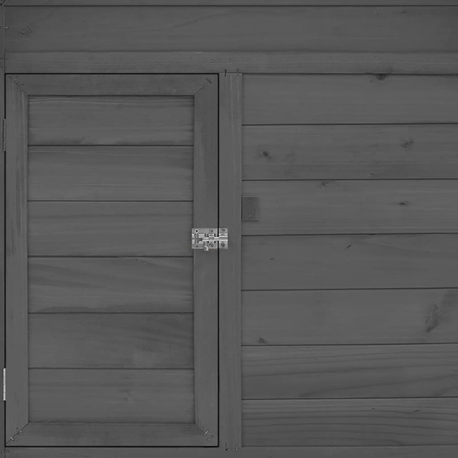 Kippenhok 152X96X110 Cm Massief Vurenhout Grijs en wit