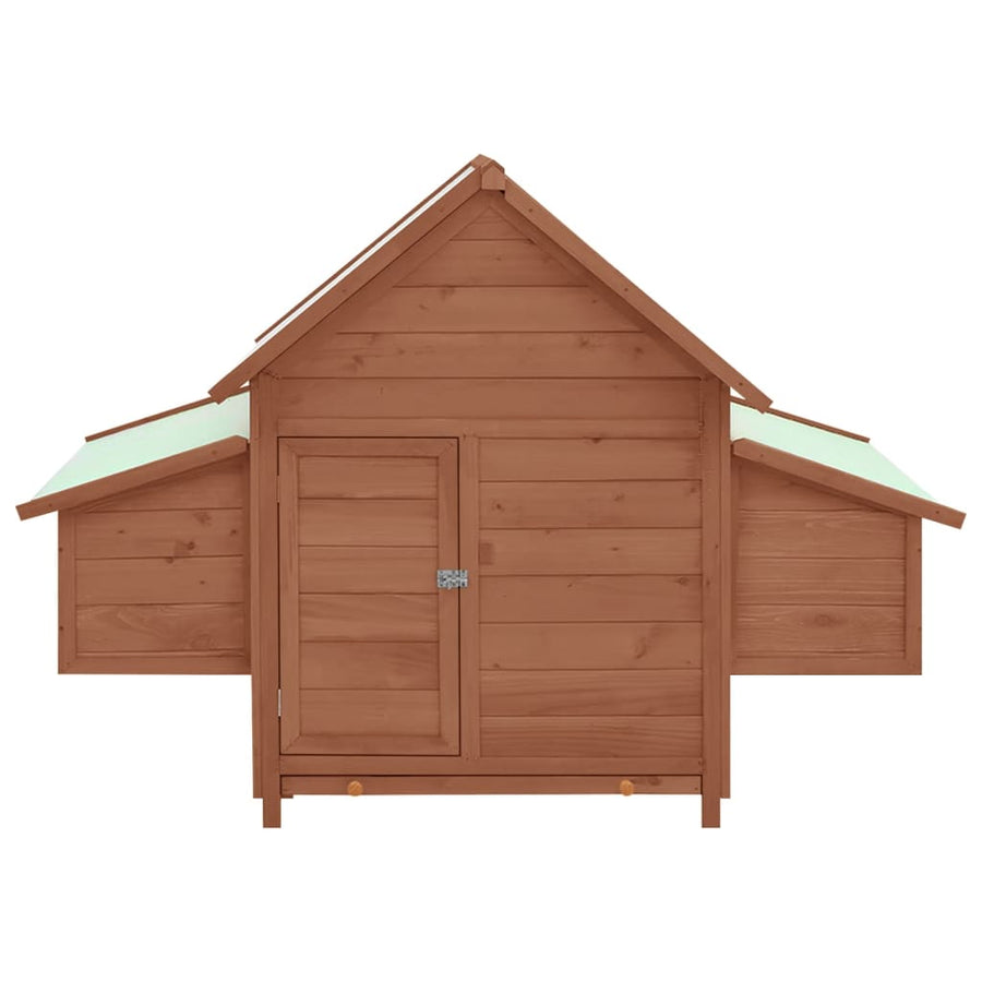 Kippenhok 152x96x110 cm massief vurenhout mokkakleurig en wit mocha and white