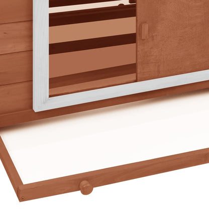 Kippenhok 152x96x110 cm massief vurenhout mokkakleurig en wit mocha and white