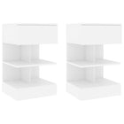 Nachtkastjes 2 st 40x35x65 cm bewerkt hout wit wandmontage