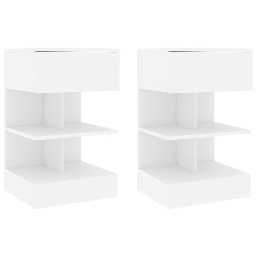Nachtkastjes 40X35X65 Cm Bewerkt Hout 2 Wit
