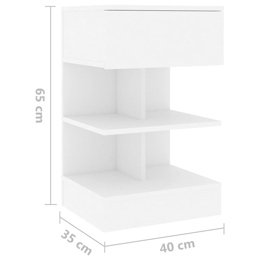 Nachtkastjes 40X35X65 Cm Bewerkt Hout 2 Wit
