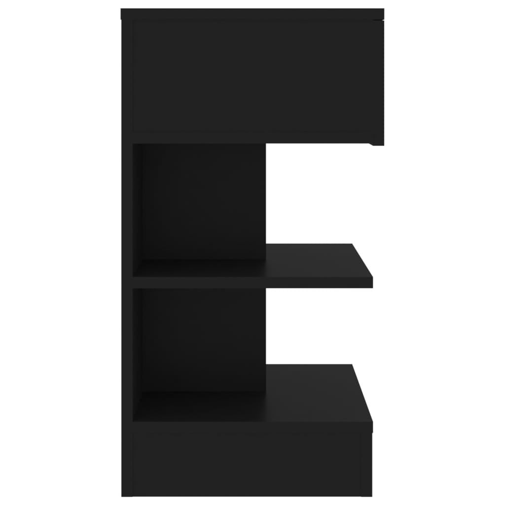 Nachtkastje 40X35X65 Cm Bewerkt Hout 1 Zwart