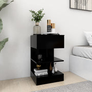 Nightstand 40x35x65 cm carved wood black