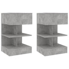 Bedside tables 2 pcs 40x35x65 cm chipboard concrete grey