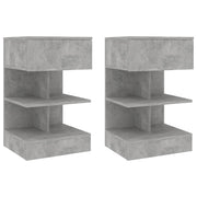 Bedside tables 2 pcs 40x35x65 cm chipboard concrete grey