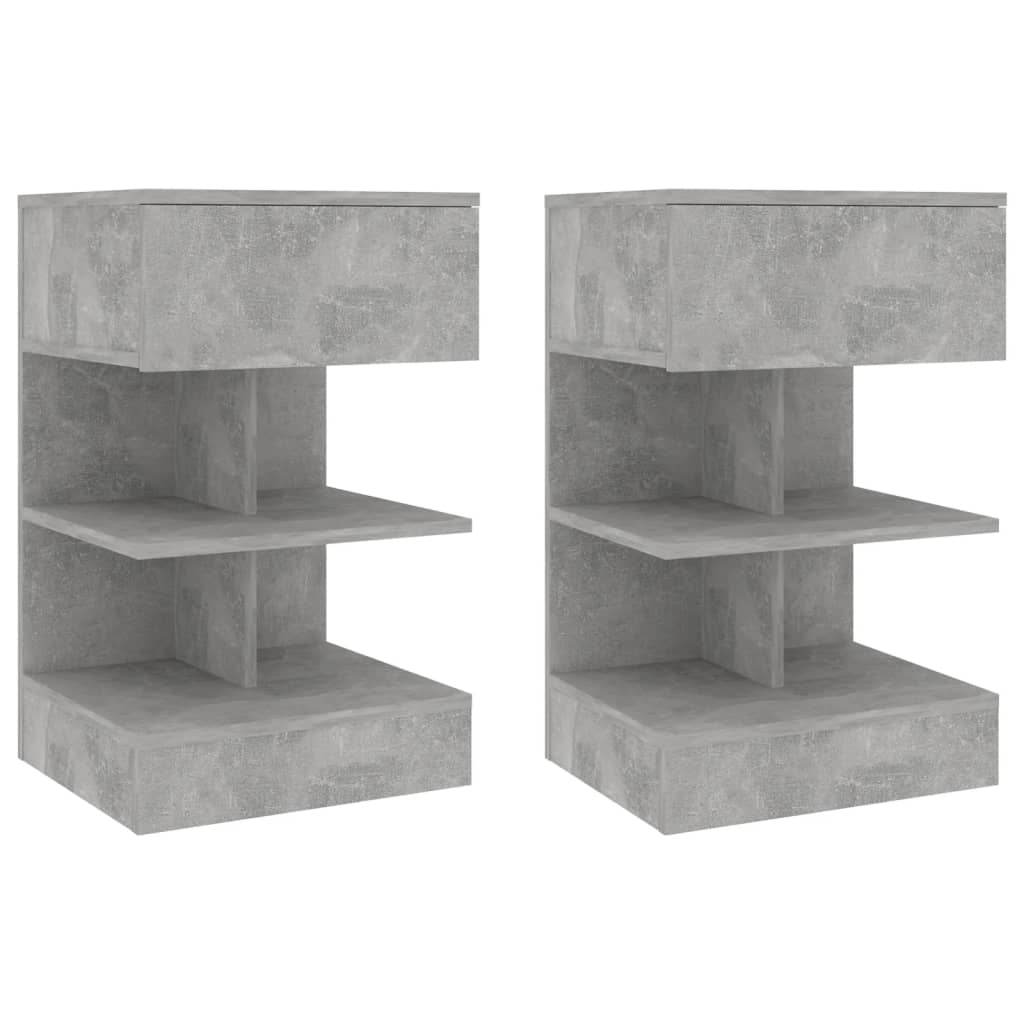 Nachtkastjes 40X35X65 Cm Spaanplaat 2 Betongrijs