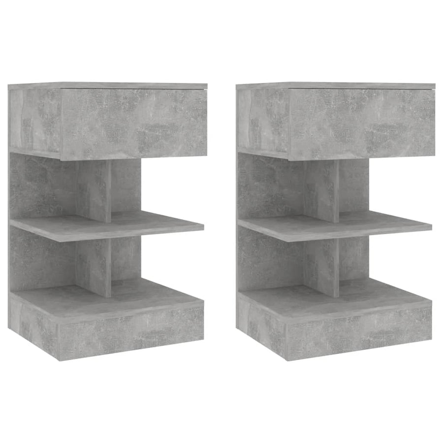 Nachtkastjes 40X35X65 Cm Spaanplaat 2 Betongrijs