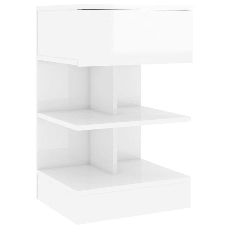 Nachtkastje 40X35X65 Cm Spaanplaat 1 Hoogglans wit