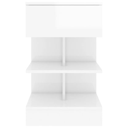 Nachtkastje 40X35X65 Cm Spaanplaat 1 Hoogglans wit