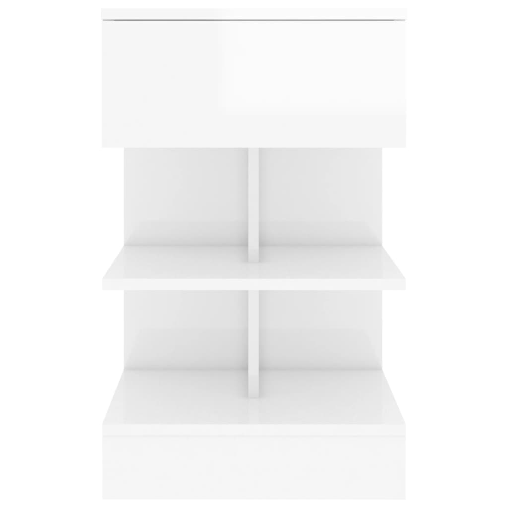 Nachtkastjes 40X35X65 Cm Spaanplaat 2 Hoogglans wit