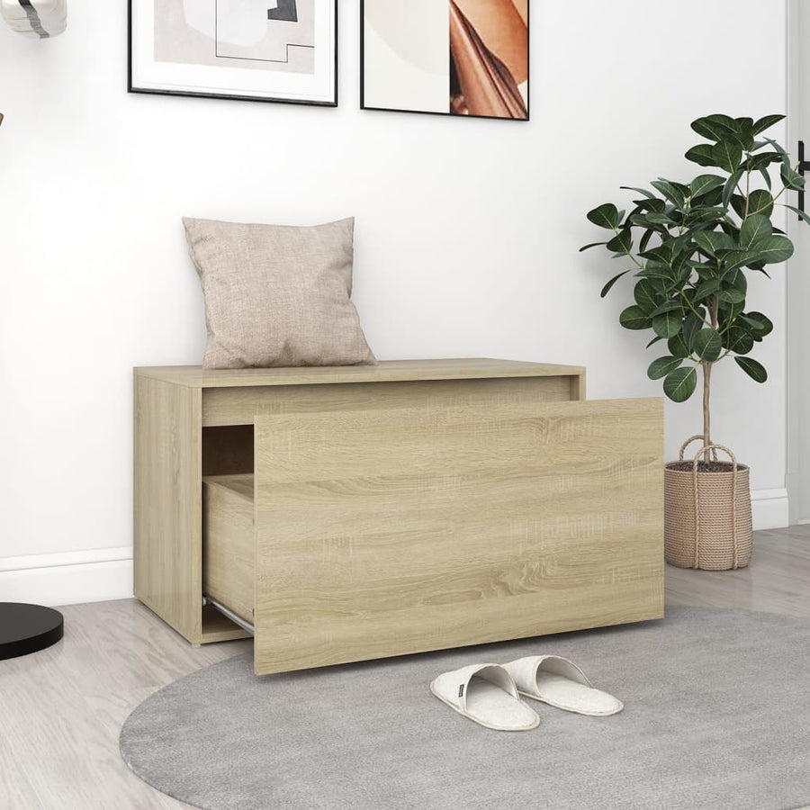 Halbank 80X40X45 Cm Spaanplaat Kleurig Sonoma eiken