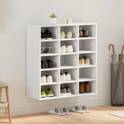 Schoenenkast 77,5x30x83,5 cm wit bewerkt hout