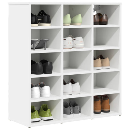 Schoenenkast met plank Wit 77,5 x 30 x 83,5 cm Bewerkt hout