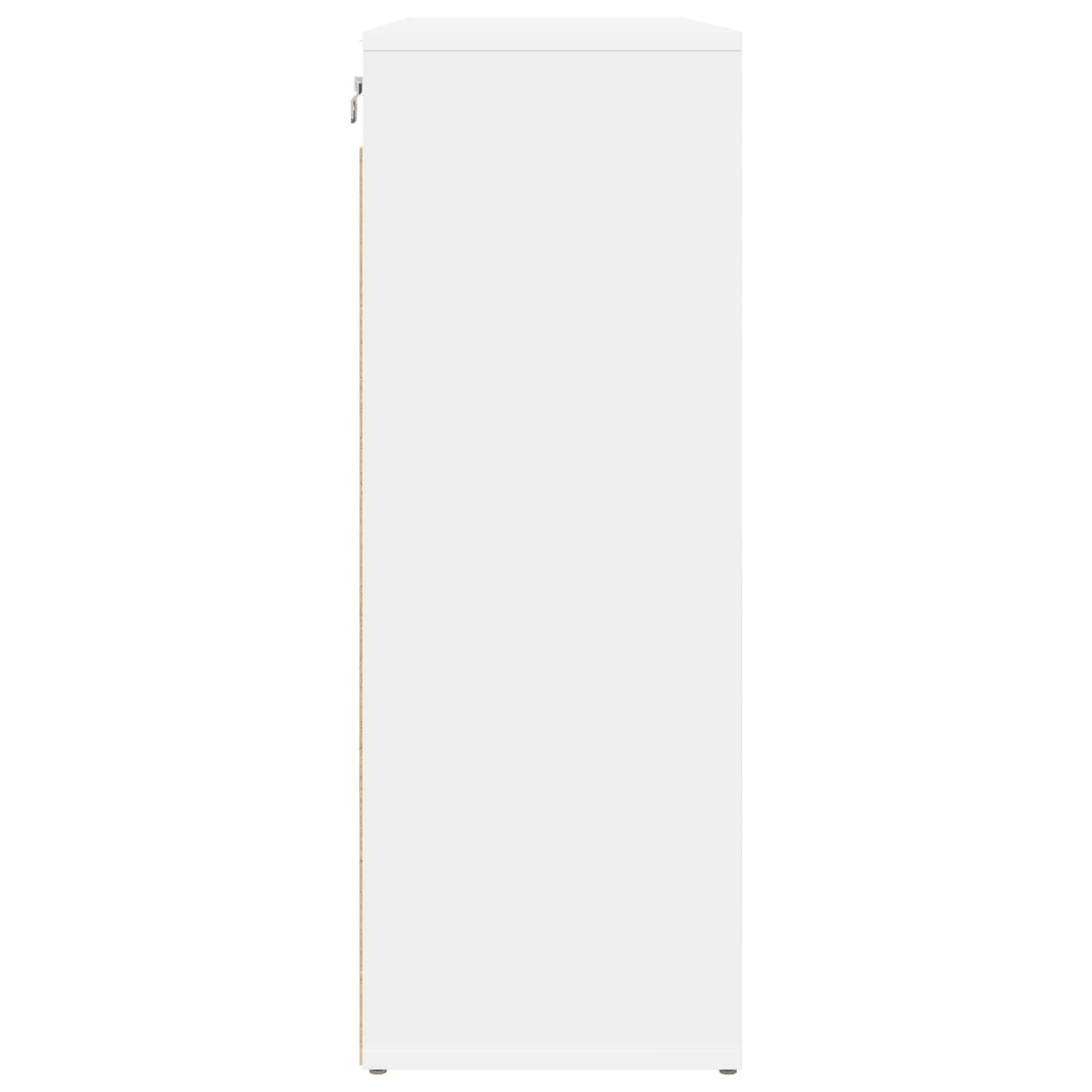 Schoenenkast met plank Wit 77,5 x 30 x 83,5 cm Bewerkt hout