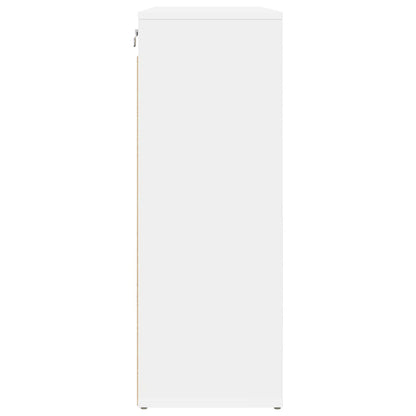 Schoenenkast met plank Wit 77,5 x 30 x 83,5 cm Bewerkt hout
