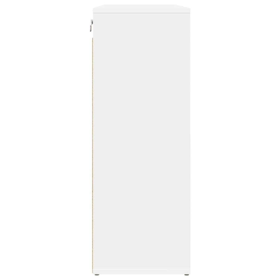 Schoenenkast met plank Wit 77,5 x 30 x 83,5 cm Bewerkt hout