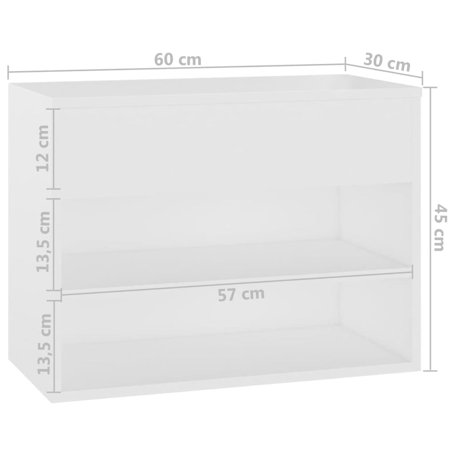 Schoenenbank 60X30X45 Cm Spaanplaat Wit