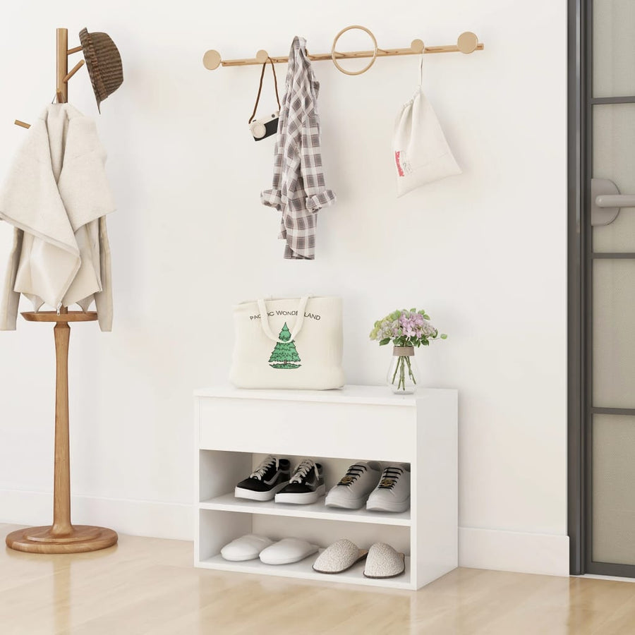 Schoenenbank 60X30X45 Cm Spaanplaat Wit