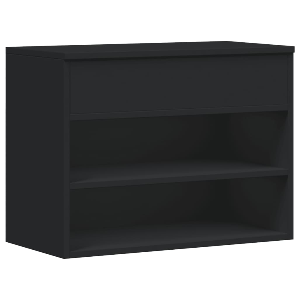 Schoenenbank 60x30x45 cm bewerkt hout zwart