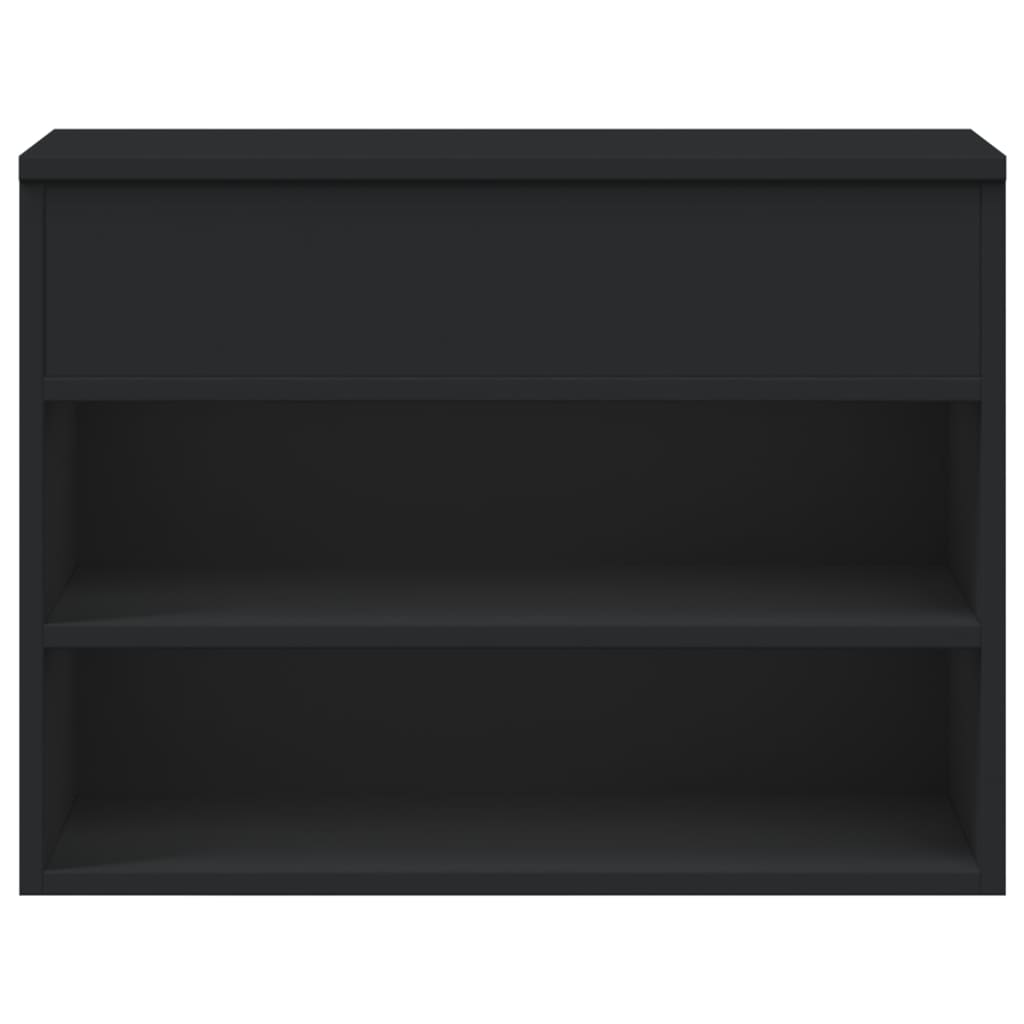 Schoenenbank 60x30x45 cm bewerkt hout zwart