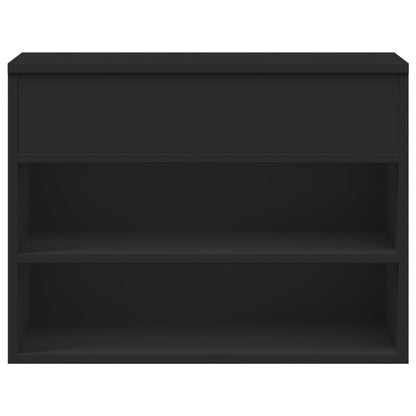 Schoenenbank 60x30x45 cm bewerkt hout zwart