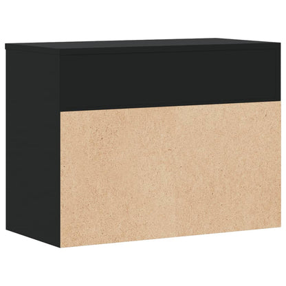 Schoenenbank 60x30x45 cm bewerkt hout zwart